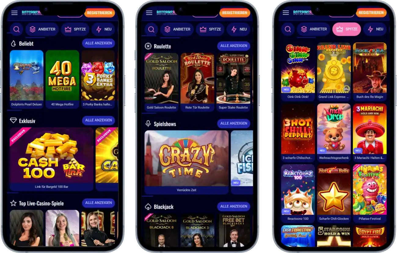 BotSpinsBet Casino mobil spielen